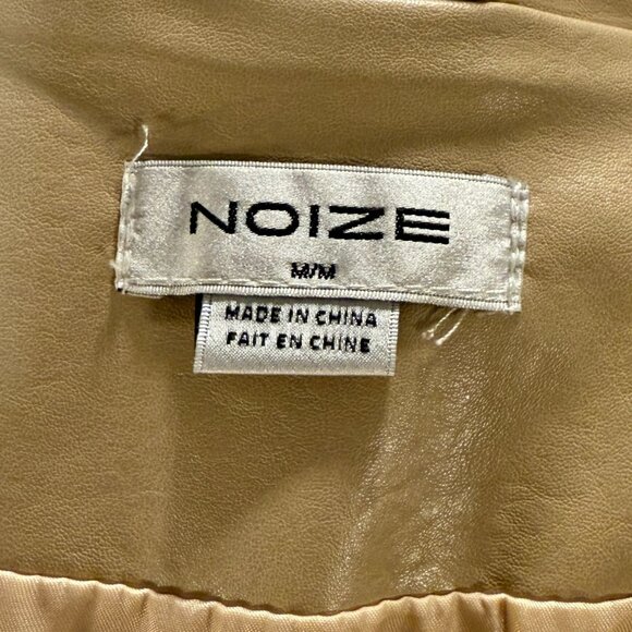 Beige Faux Leather Utility Jacket – Noize Size M - Picture 5 of 7